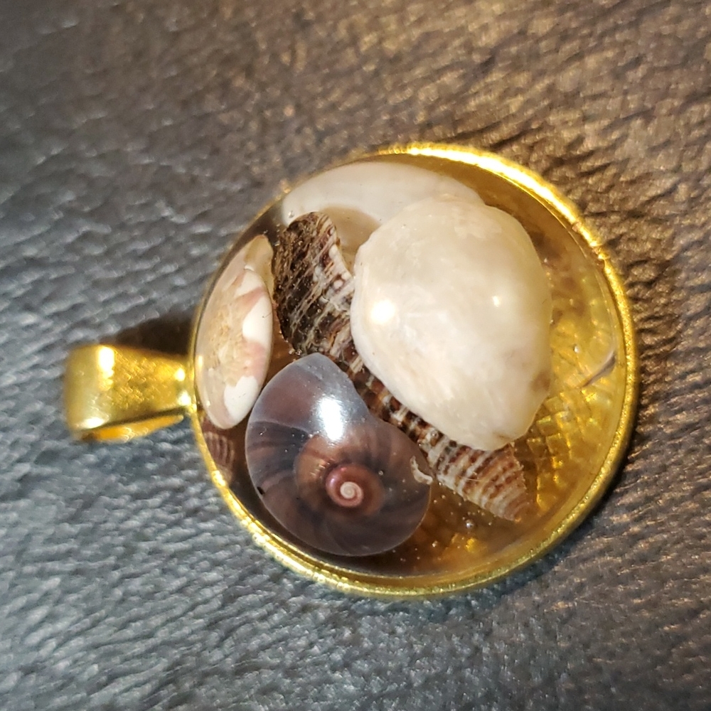 Seashell pendant- gold